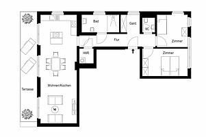 Beispiel 3-Zimmer-Wohnung